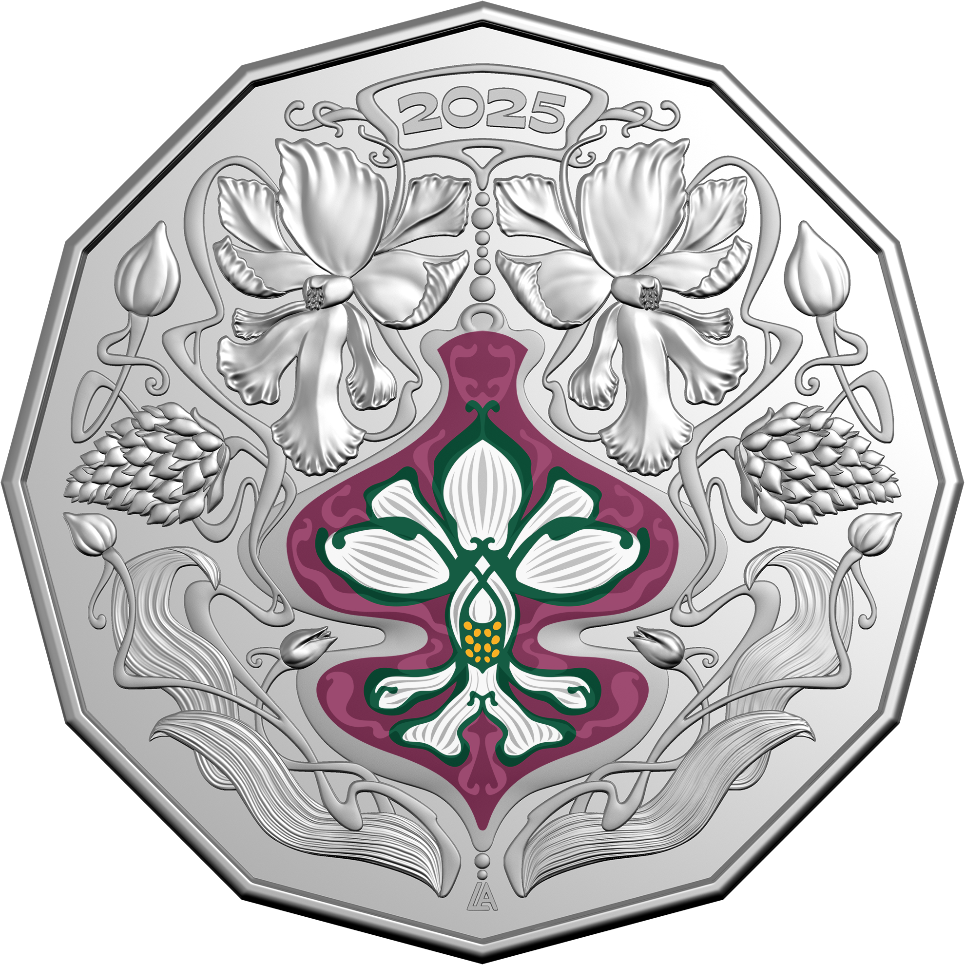 Christmas Festive Florals - 50c Uncirculated Coin - Royal Australian Mint Christmas Festive Florals - 50c Uncirculated Coin - Royal Australian Mint